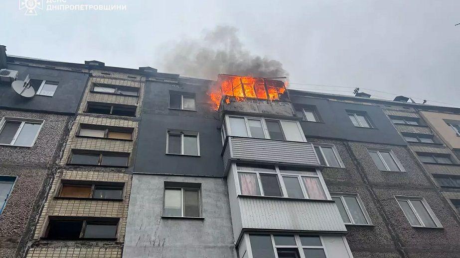 В Каменском сгорела квартира с балконом в жилом доме (ФОТО).