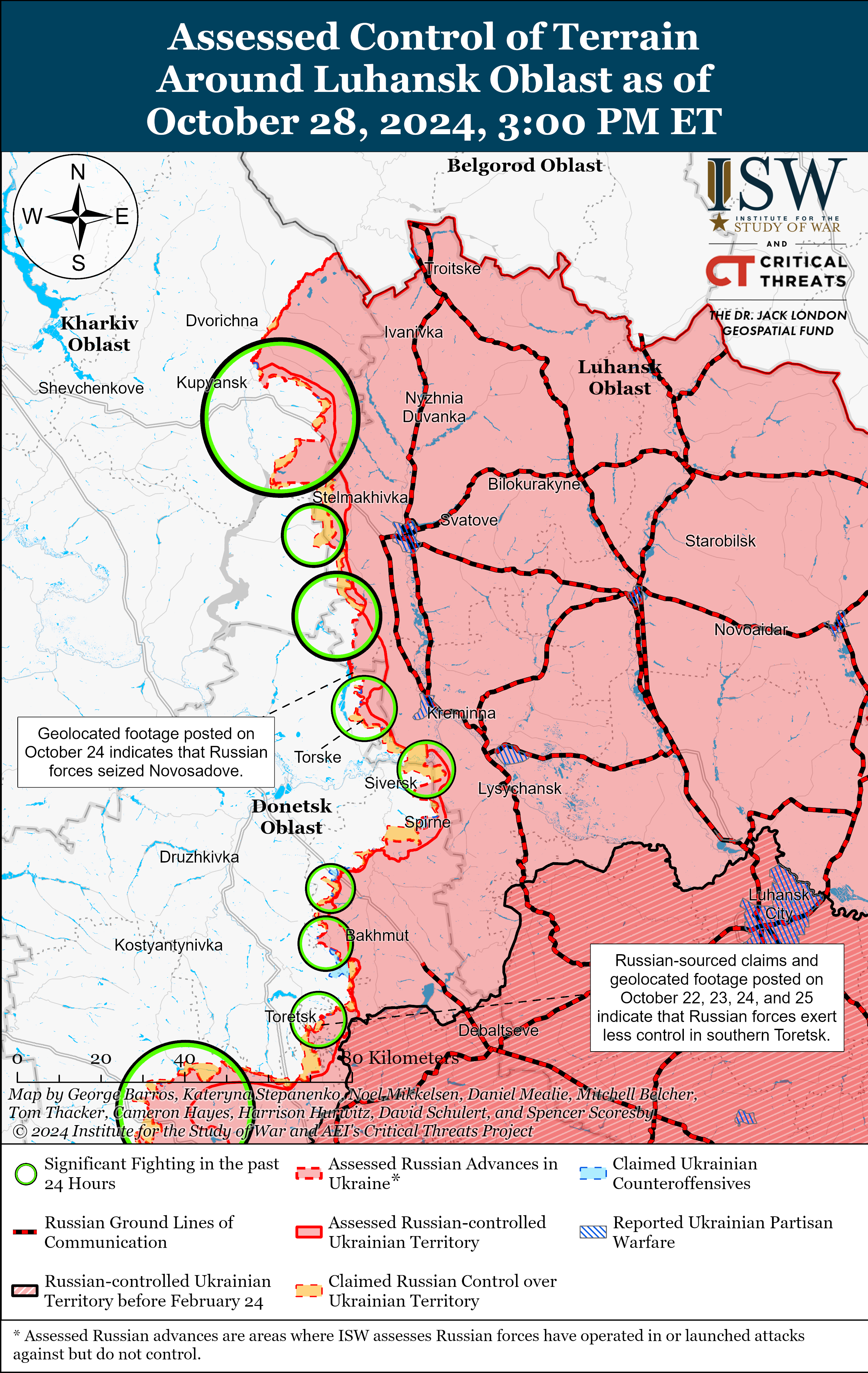 Оккупанты продвинулись вблизи Купянска, Покровска и Угледара: карты ISW